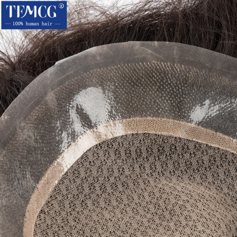 Австралийский парик-двухслойный парик из 100% натуральных человеческих волос мужской протез волос на шнуровке ПУ основа дышащая система мужской парик