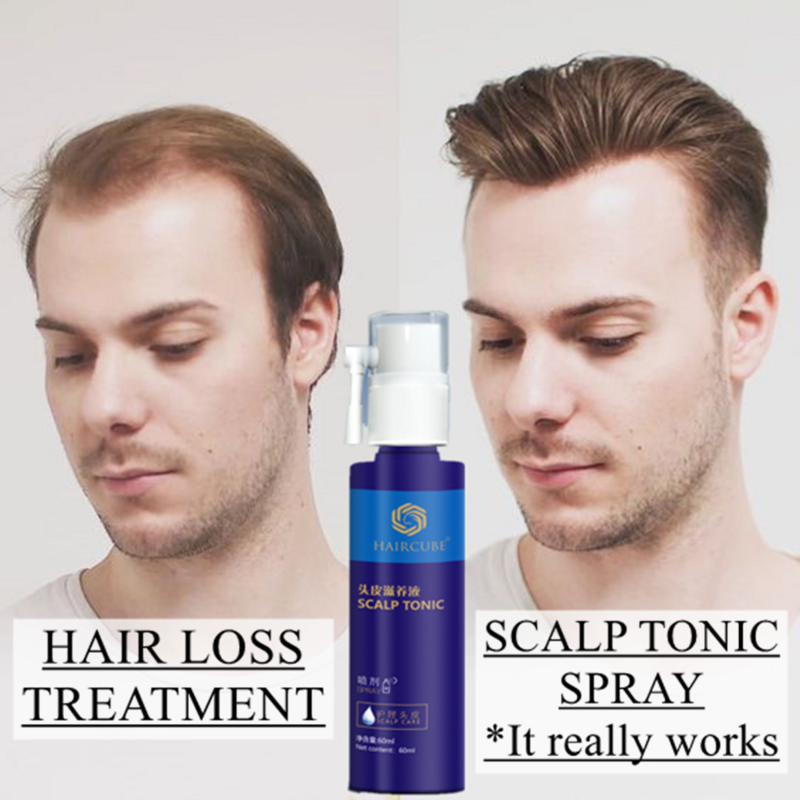Спрей для роста волос HAIRCUBE, тоник для кожи головы, жидкая эссенция для восстановления волос, лечение выпадения волос, натуральная утолщенна...