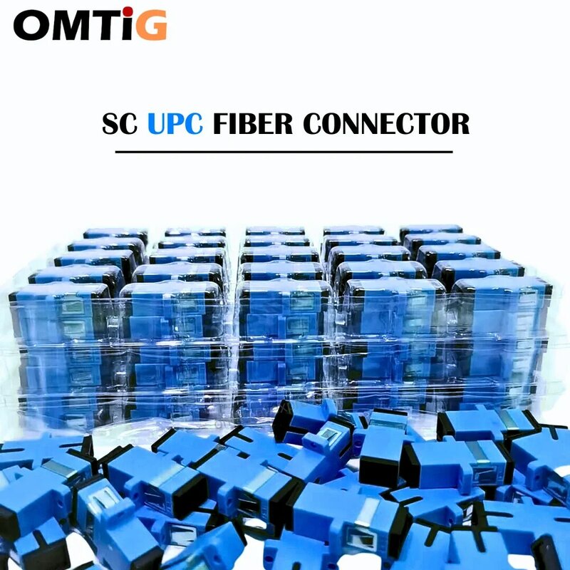 OMTiG SC UPC konektor adaptor 50-500PCS Simplex SM mode tunggal plastik serat optik Coupler penjualan besar