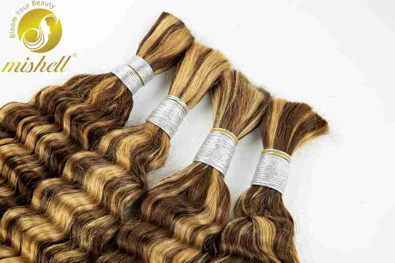 4/27 хайлайтер Омбре крупные человеческие волосы для плетения без уточка 100% натуральные волосы 26 28 дюймов вьющиеся человеческие плетеные волосы оптом