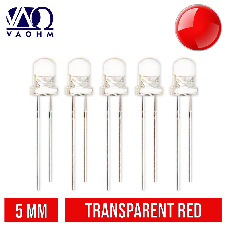 10PCS LED F5 Water Clear Round 5mm Light Emitting Diode RED BLUE GREEN ORANGE YELLOW WHITE