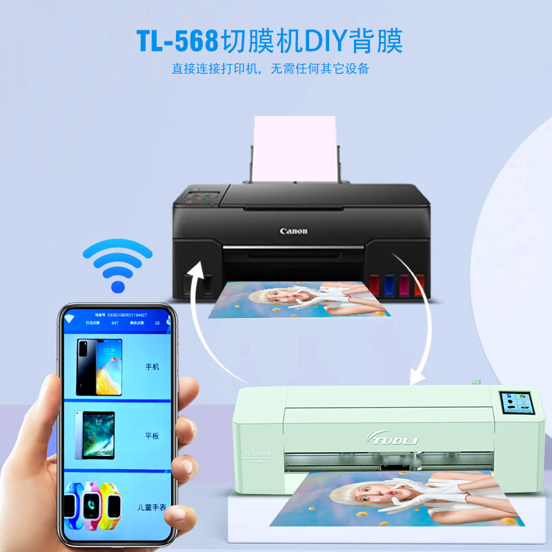 Tuoli50uds. Pegatina protectora en blanco, Impresión de fotos DIY para máquina de corte de película de hidrogel, imágenes de piel de teléfono personalizadas