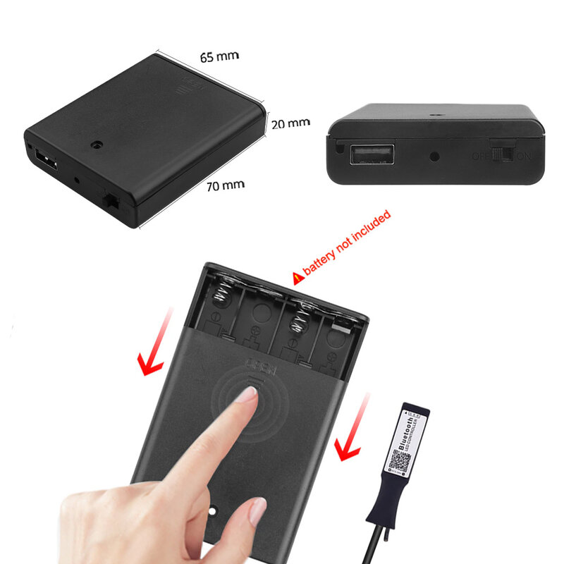 Bluetooth RGB Dây Đèn LED Bộ Hoạt Động Bằng Pin Dây Đèn LED Dành Cho Xe Đạp 5050 1M 2M Bluetooth Bộ Điều Khiển Sử Dụng Nguồn Từ Cổng USB thông Minh Ứng Dụng Điều Khiển