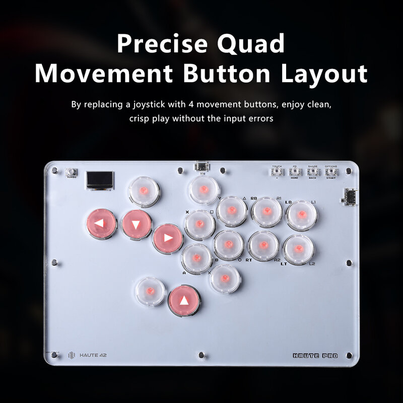 Haute42 Joystick Hitbox Keyboard Arcade Stick Controller For PS4/PS3//Switch/Steam Mini Arcade Hitbox Controller Fight Sticks PC