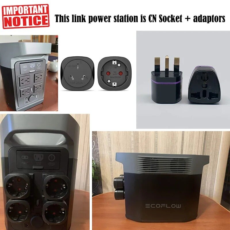 EcoFlow-Centrale électrique portable DELTA 2, Générateur solaire, Prises AC, Prise CN, Montres domestiques, Batterie VEFEPO4, 10