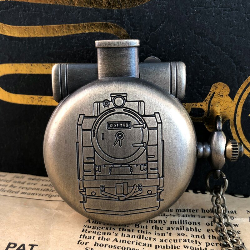 Relógio Steampunk Fob de Bolso Masculino, Quartzo, Militar, Vintage, Colar, Corrente, Presentes Unisex