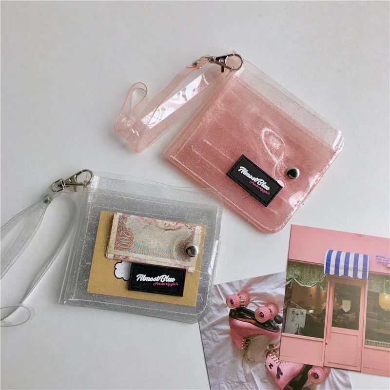 Schicke koreanische Gelee-Geldbörse Lanyard-Brieftasche für trend ige Mädchen mit Sternen jagd: funkelnde Kartenhalter-Halsband hülle,