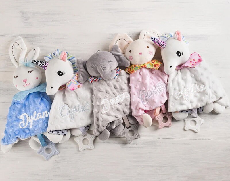 Personalizado Recém-nascido Cobertores Do Bebê, DIY Personalizado, Criança Consolador, Cobertor De Cama De Algodão, Presente Do Chuveiro Do Bebê, Bordado