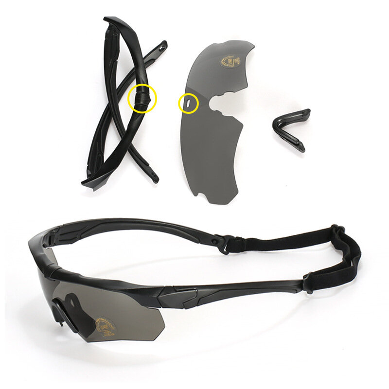 Neue polarisierte taktische Brille 3 Linsen Set Kletter brille Outdoor Sport wind dichte staub dichte Schutzbrille Brille