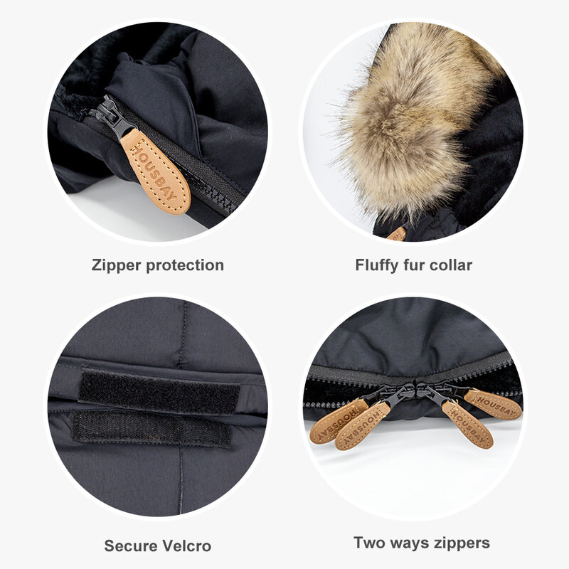 Sleeping Bag Winter Envelope In The Stroller Baby Footmuff 0-24Months Diaper Newborn Cocoon Windproof Removable Fur Collar