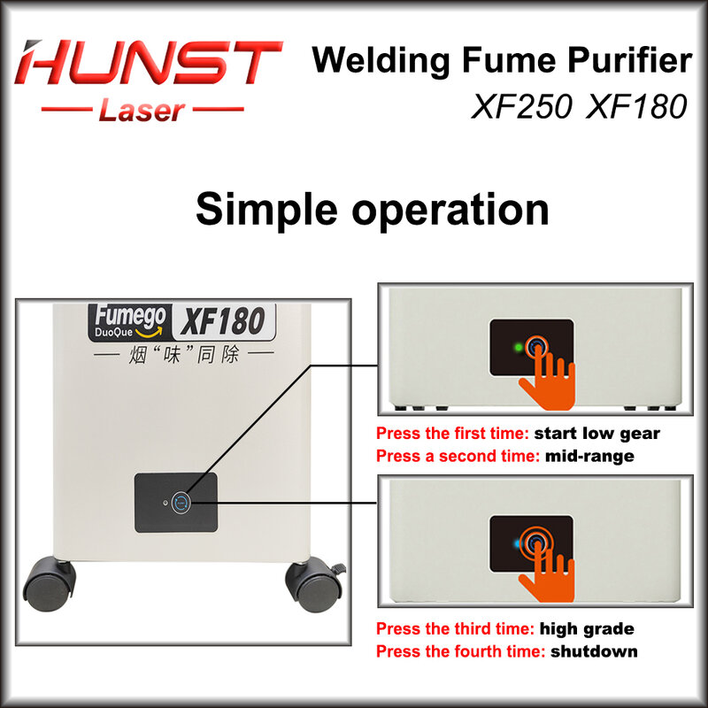 Hunst-Extractor de humos láser XF250, purificador de humo de soldadura, colector de polvo HEPA para salón de uñas, absorción de polvo de belleza