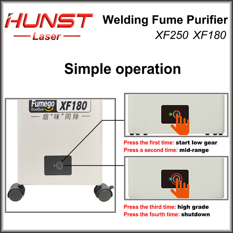 Hunst Laser Fume Extractor XF250 saldatura fumo assorbitore di fumi purificatore HEPA collettore di polveri per salone di bellezza, assorbimento di polvere di bellezza