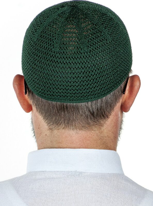 1 Piece Luxury Steel Knitted Prayer Cap Green 1 Piece Hajj, Umrah, Mawlid Gift Muslim clothing Islamic line Fast shipping