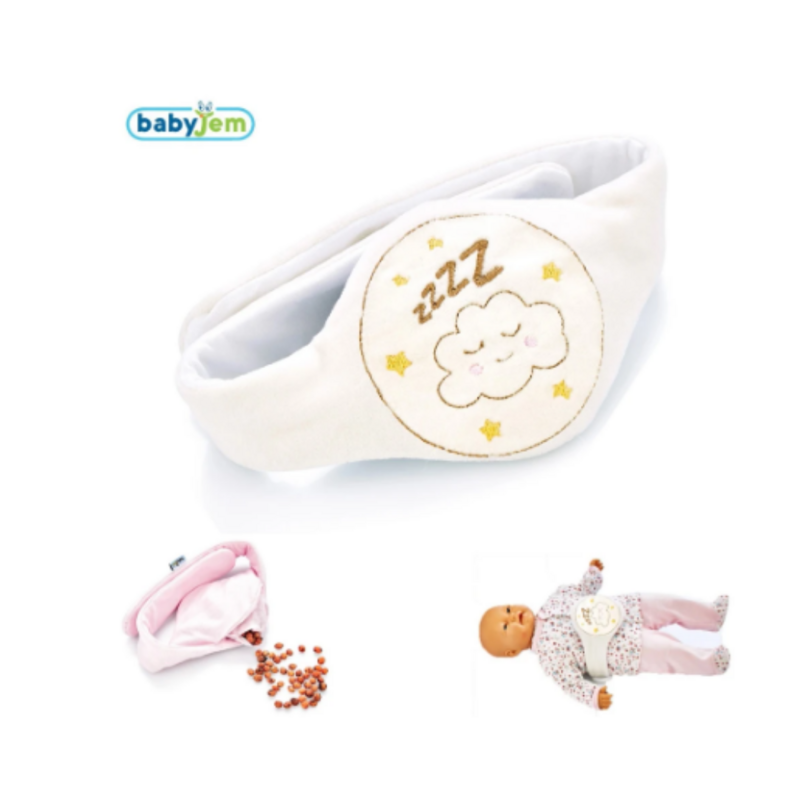 Cherry Core Baby Belt Filled Belly Warmer Anti-Colic and Gas Relief Ecru Blue Color Stone Pillow Confortável Babyjem