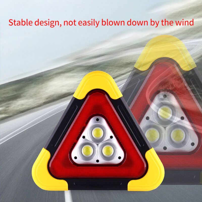 Luz de advertência do triângulo do carro, portátil, a pilhas, tráfego de emergência, reconhecimento do sinal, barreira Breakdown Alarm Lamp, luz de advertência