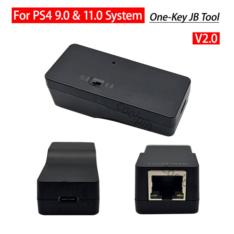 Adaptador USB Dongle JB para PS4 FW 9,0 11,0, sistema con Cable Ethernet tipo C de una tecla, Kit de herramientas JB Mod