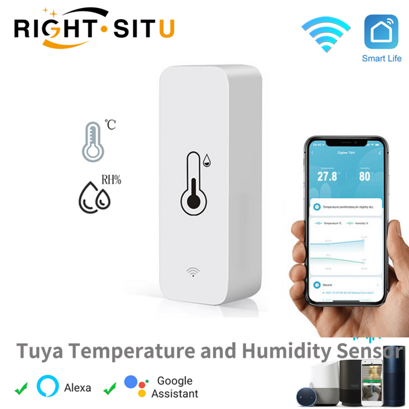 Tuya Smart Temperatuur En Vochtigheid Sensor Wifi App Remote Monitor Voor Smart Home Var Smartlife Workwith Alexa Google Assistent