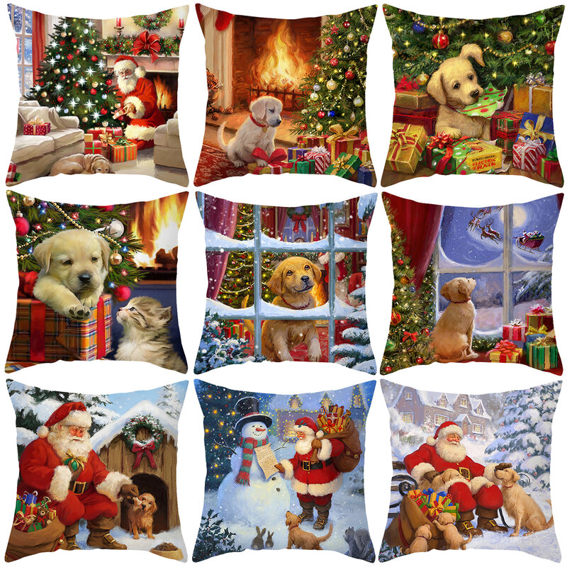 Świąteczne poszewki na poduszki świąteczne dekoracje do domu 2023 wesołych Świąt ozdoba poszewka Natal Navidad nowy rok 2024 prezenty