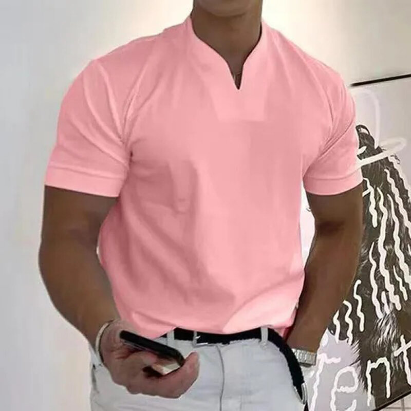 Tushangge Herren Polo T-Shirts Kurzarm V-Ausschnitt Tops täglich Herren einfarbige Kleidung Golf Shirts Workout Fitness Sport bekleidung