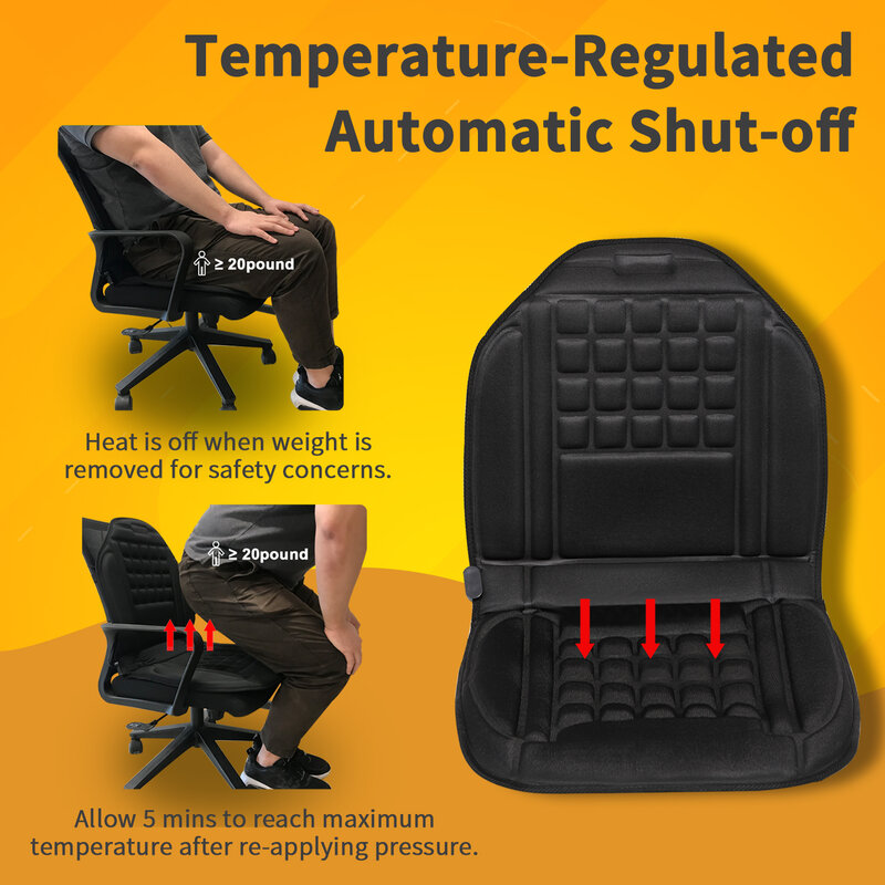 Mynt cojín de asiento con calor: funda de asiento con calefacción de invierno con calentamiento rápido para coche