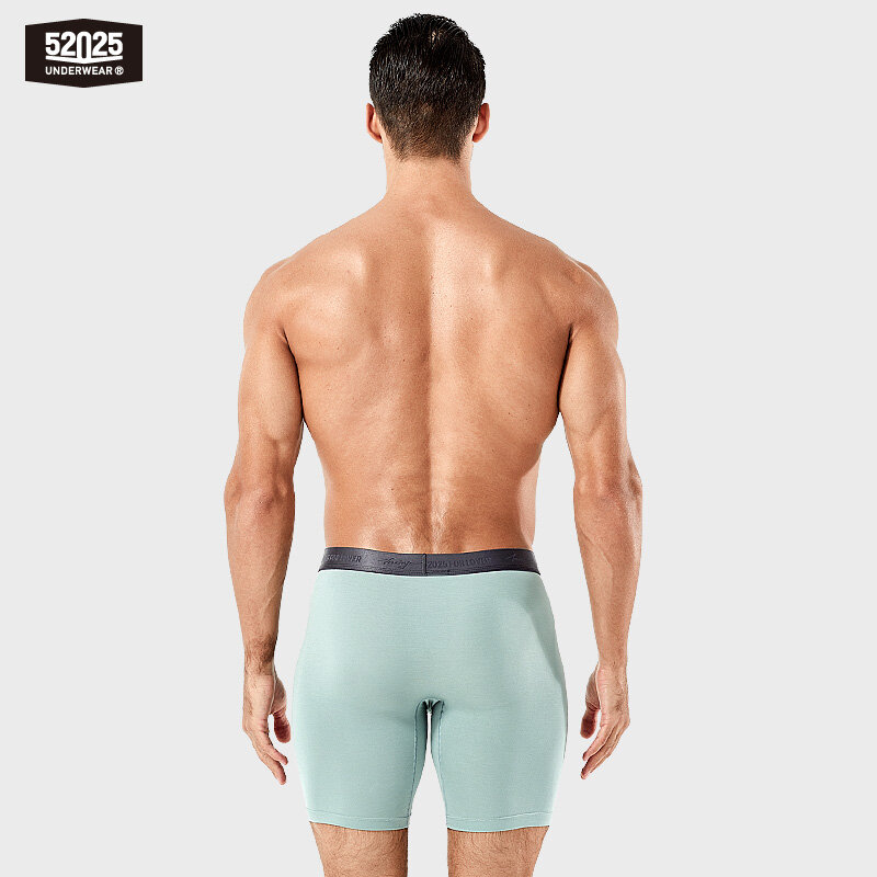 กางเกงในบ็อกเซอร์ชาย52025 8 "inseam กางเกงในชายนุ่มพิเศษไร้รอยต่อระบายอากาศได้ดีสวมใส่สบายชุดชั้นในผู้ชายแฟชั่นยาวเซ็กซี่