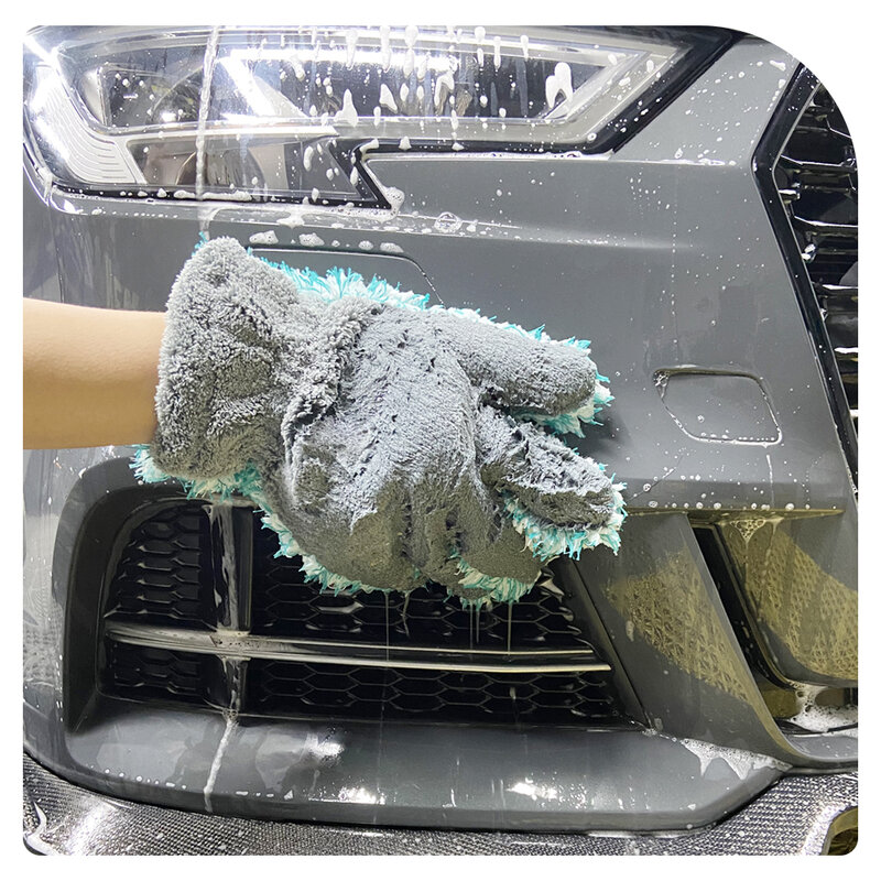 Detailingking-車のクリーニング用マイクロファイバーぬいぐるみ,厚い車のクリーニングミット,洗濯アクセサリー