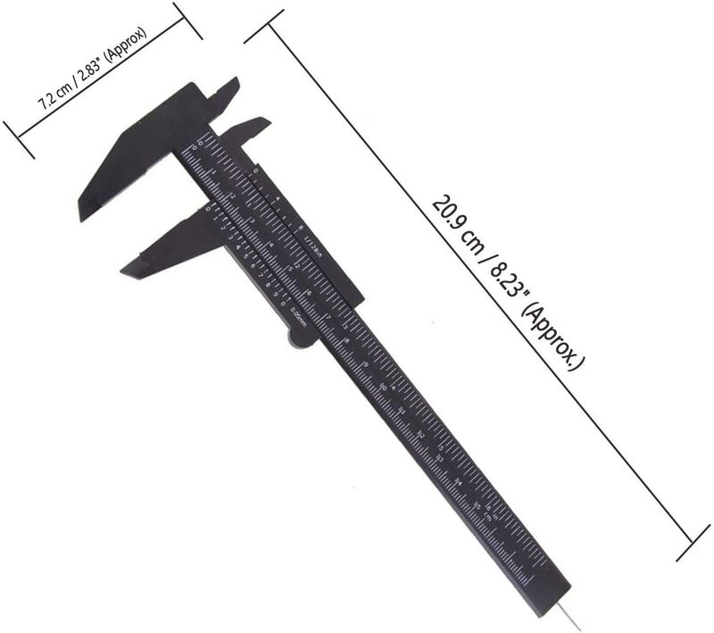 5pcs 0-150mmプラスチックバーニアキャリパー-深さ、高さ、ジュエリー測定用のプロの木工測定ツール
