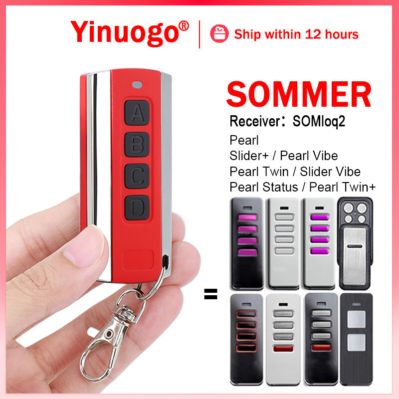 SOMMER 4018 PEARL TX55-868-4 / 4019 PEARL VIBE TRX55-868 / SLIDER+ / PEARL TWIN / SLIDER VIBE Garage Door Remote Control 868MHz