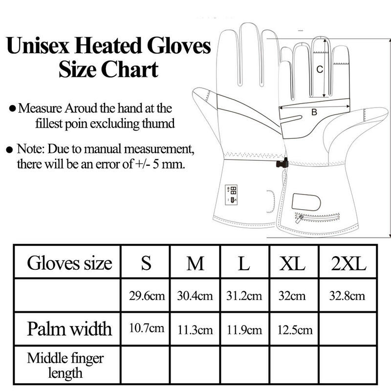 Rechargeable Battery Electric Heated Glove Liners Winter Waterproof Gloves for Outdoor Snow Sports
