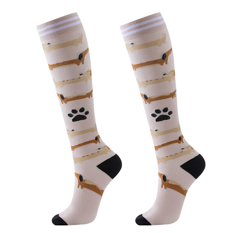 Chaussettes de compression pour chien et infirmière pour femme, chaussettes de sport pour femme, animal, course à pied, 6 paires