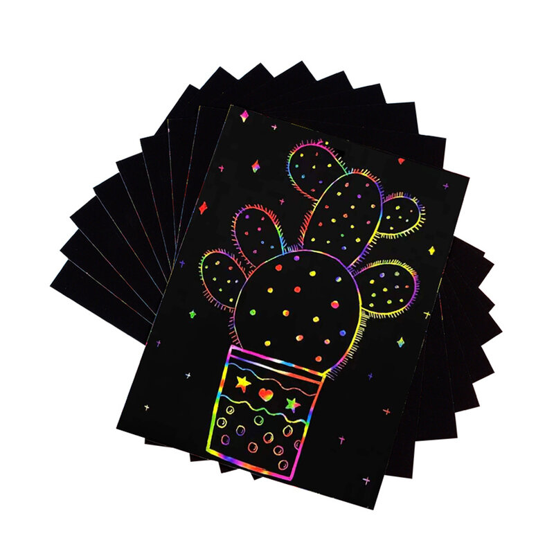 Grabador láser de colores mágicos, juego de tarjetas de papel artístico para rascar arcoíris, Color aleatorio para grabado láser, TTS-55, regalo de dibujo DIY