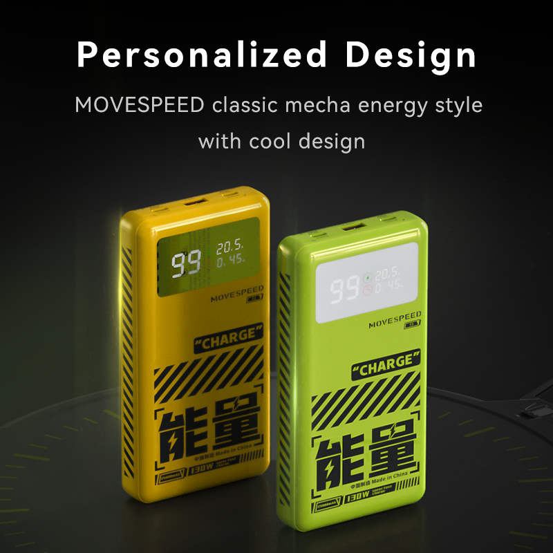 MOVESPEED-Batería Externa M25 de 25000mAh y 145W con 3 puertos, Powerbank de carga rápida para iPhone, Switch, portátil, viaje al aire libre