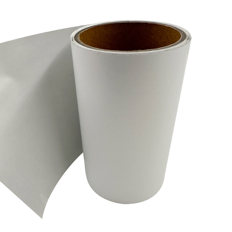 PET adesivo Heat Transfer Label filme plástico, acabamento fosco poliéster prata, alta resistência, 7818 Sliver