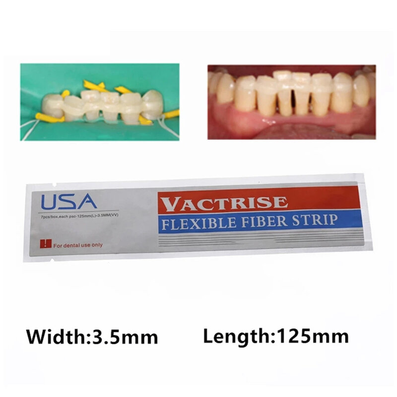7 sztuk/pudło włókno dentystyczne szyna szklana elastyczna taśma światłowodowa kompozytowe światło żywica utwardzanie klejenie paski materiał stomatologiczny