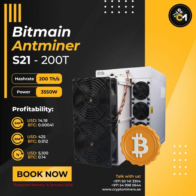 . Bitmain Antminer S21 200TH/s 3500W (consumo de energía), minero ASIC de Bitcoin, en STOCK
