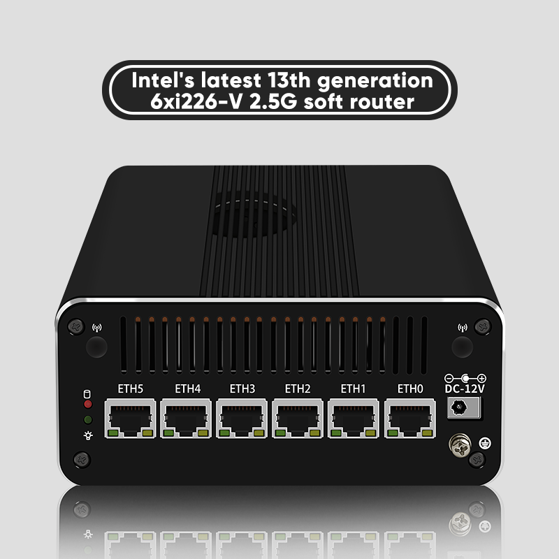 13e Generatie Firewall Router Intel I7 1355u I5 1335u I3 1315u U300 6x I226-V 2.5G 2 * Nvme 2 * Sata Firewall Apparaat Mini Pc Proxmox