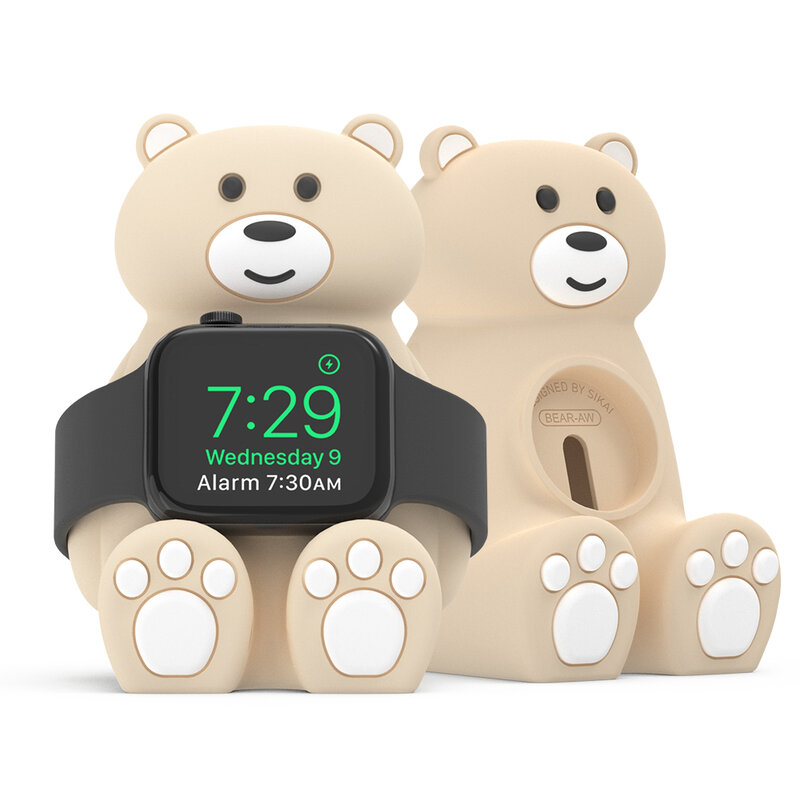 Sikai silicone carregador suporte para apple watch iwatch 8 7 6 5 4 3 2 se relógio inteligente estação carregador doca suporte acessórios