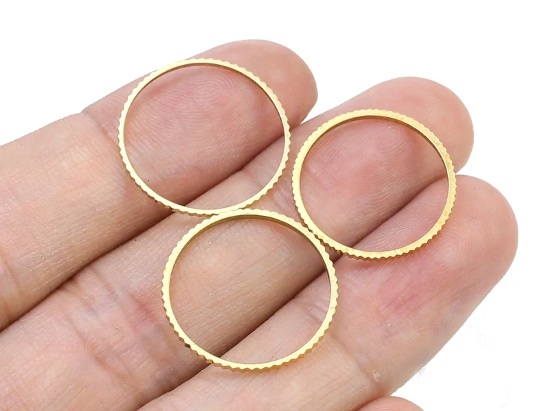 30 buah cincin jari kuningan, pesona anting bulat, konektor lingkaran bulat, 18mm, 19mm, R2221 R2222 R2223