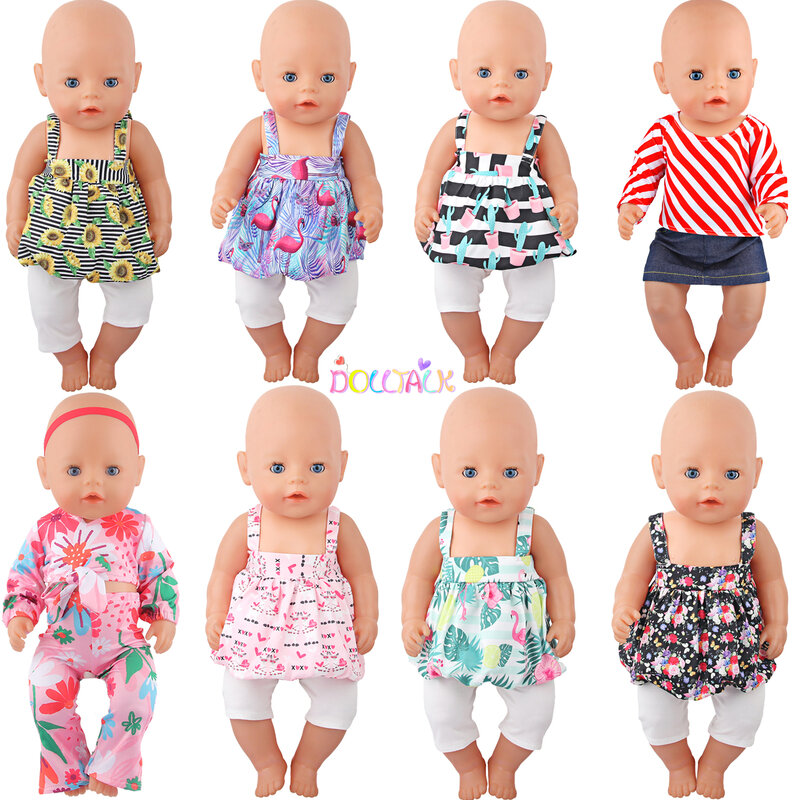 Strap Rock + Hosen Sommer Stil Für 43Cm Baby Artikel & Amerikanischen 18 Zoll Mädchen Puppe, ourGeneration Geboren Baby Zubehör Für Kleidung