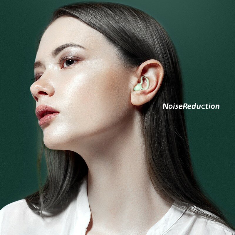 Tampões de ouvido de silicone macio, isolamento acústico, proteção auditiva, plugue anti-ruído, redução de ruído, tampões à prova d'água, sono