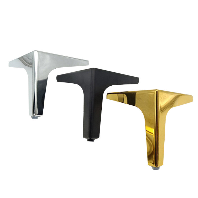 Pata de Metal de 4 piezas para sofá, pata de Metal dorado para muebles de cama, Base de Metal dorado y negro, pata de sofá de hierro