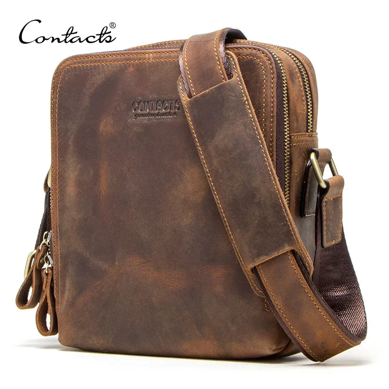 CONTACT'S Новинка 2019 года высококачественная мужская сумка в винтажном стиле из натуральной кожи для мини ipad 7.9 мужская сумка