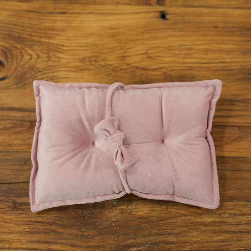 Newborn Photography Props Velvet Bowknot Baby Posing Pillow Set With Headband Fabric Studio Shooting Accessories