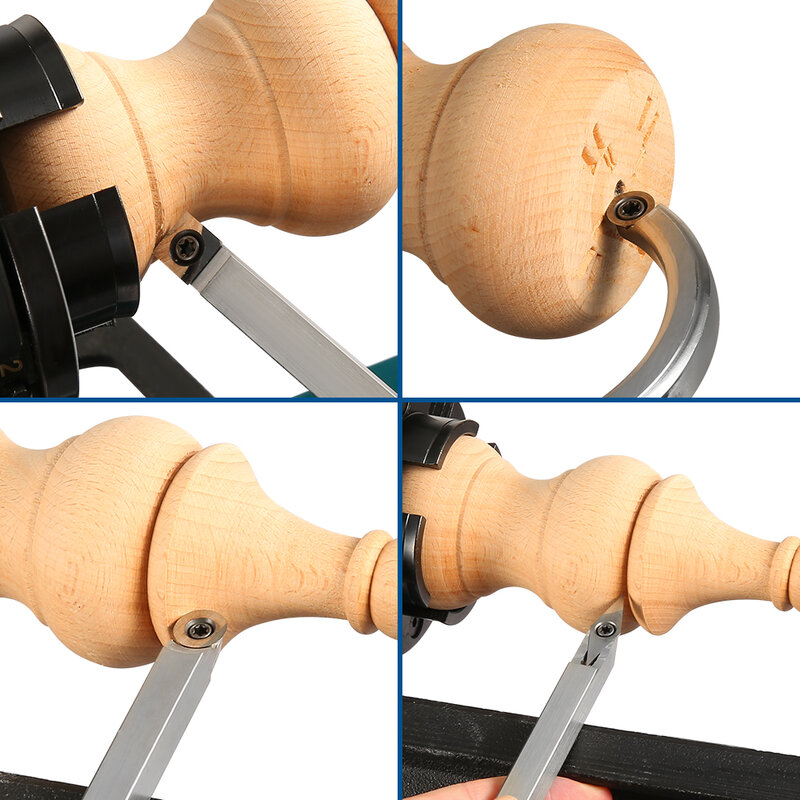木工旋盤工具セット,木工工具用の6-in-1ウッドローチゼルキット,切断インサート,フライス盤用の箱