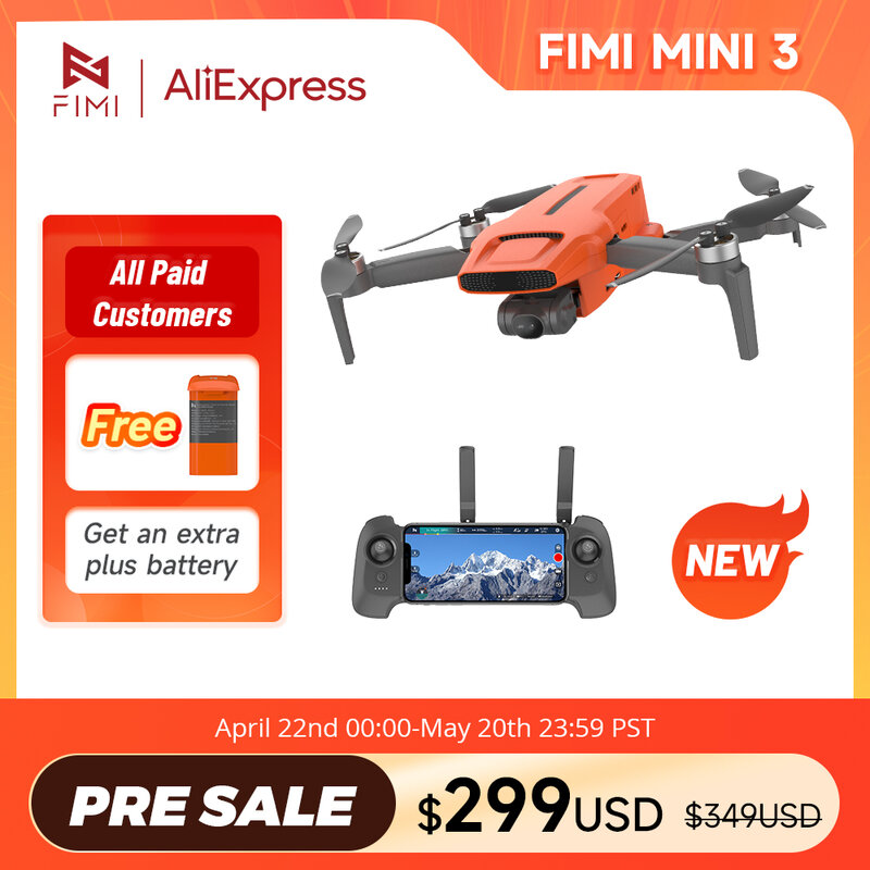 FIMI MINI 3-Drone 4K 60fps AI Super Night Video, portée de 9km, cardan 3 axes, 249g, design ultraléger, suivi intelligent, mini Pro, nouveau