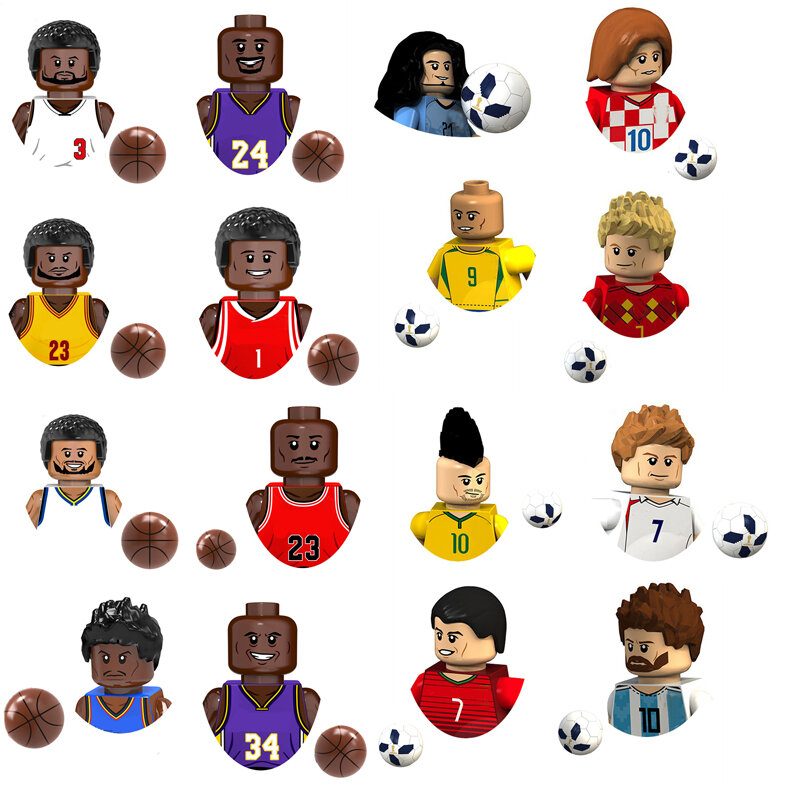 Football & Basketball Sports Star Model Bricks Series Characters Mini Action Figure Building Blocks Kids Toys For Christmas Gift