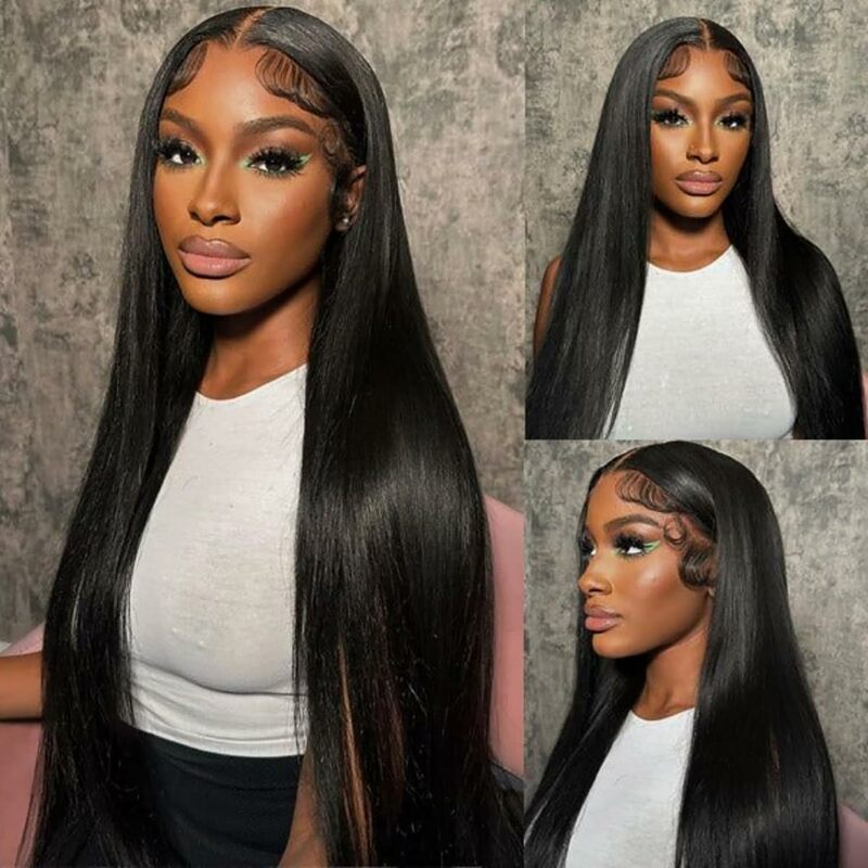 Easy Wear and Go Wig 4x4 Pre-Cut HD Lace Closure Wig 180% Human Hair Wig For Women Transparent Straight Lace Front Wig