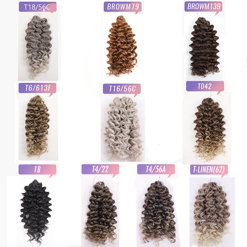 FREEDOM-extensiones de cabello trenzado de onda sintética, 12 pulgadas, cabello trenzado rizado profundo, Ombre, marrón, Twist, ganchillo