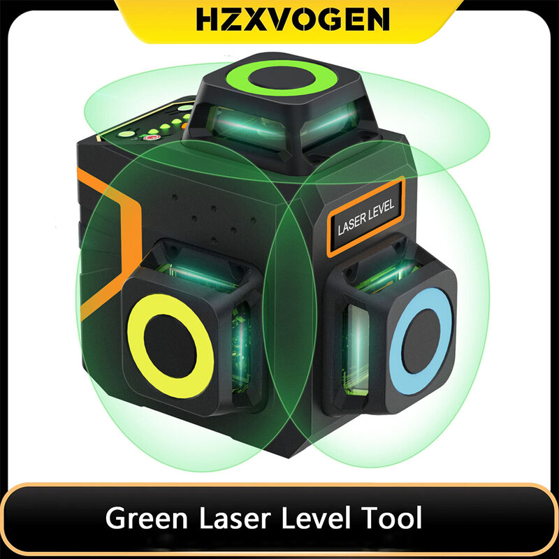 Testeur de niveau laser à faisceau vert super injuste, laser 3D, ligne croisée, autonivelant, 360 horizontal, vertical, 100 pieds, 4000mAh, nouveau