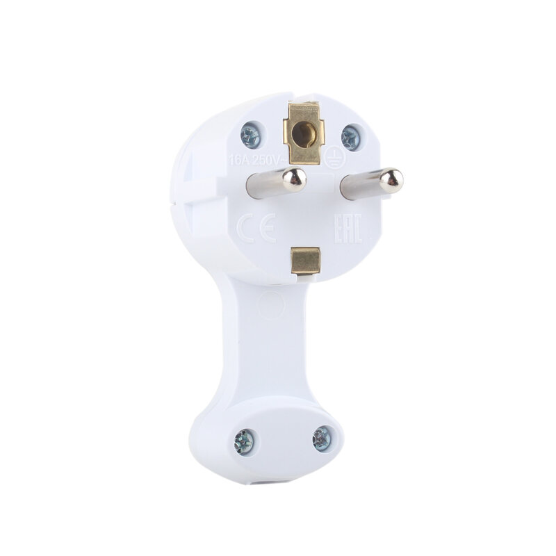 Anssin Extra Platte Stekker 250 V (16 A) Witte Stopcontact Met Opvouwbare Handgreep En Kabelknikbescherming, Europese Standaard